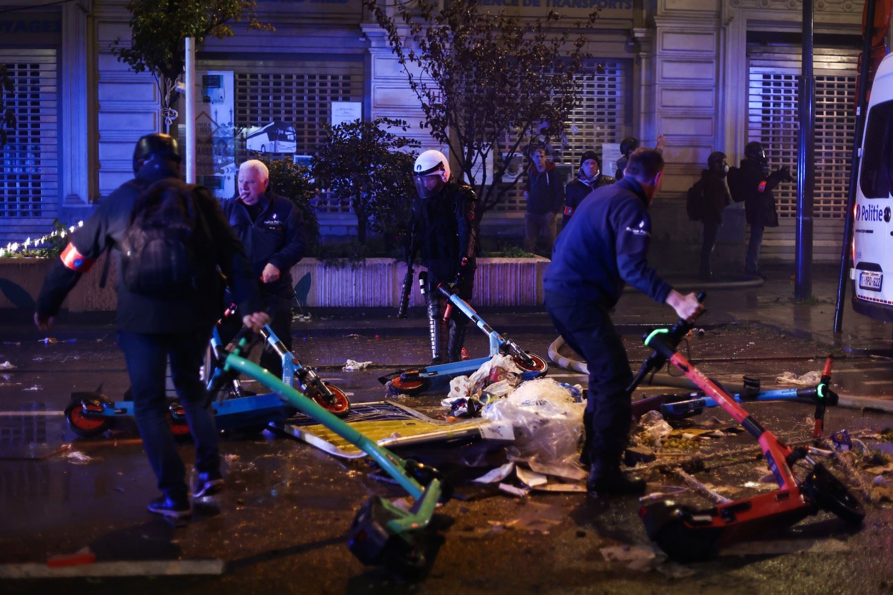 أعمال عنف في بروكسل بعد فوز منتخب المغرب على نظيره البلجيكي
