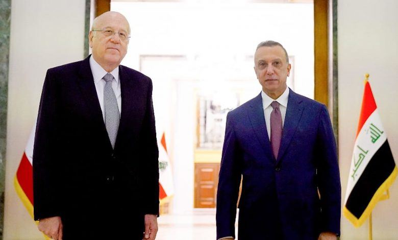 الكاظمي لرئيس الحكومة اللبنانية: العراق إلى جانب لبنان بأزمته
